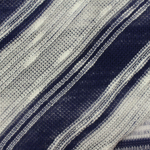 Navy Horizontal-Stripe Chunky Knit, Viscose-Poly, 200 gsm, 150 cm, ref EF-219090