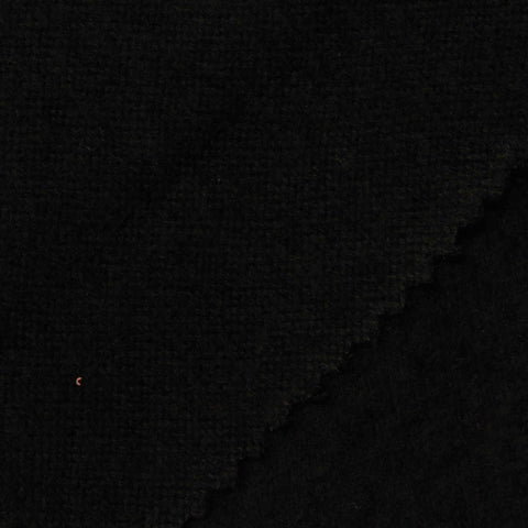 Brushed Cotton Polyester Chunky Knit Fabric, 180 gsm, 150 cm — Black