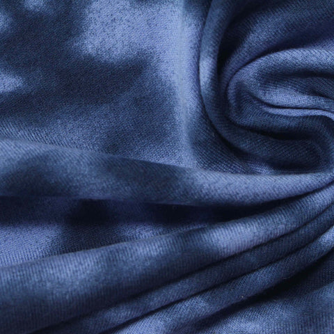 Blue Abstract-Cloud French Terry, Cotton
