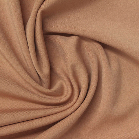 Brushed Polyester Stretch Sateen Fabric, 250 gsm, 155 cm — Brown