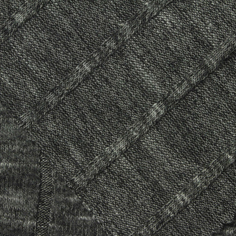 Dark Grey Heathered-Marl Rib Knit, Viscose-Poly, 280 gsm