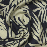 Cream Tropical-Leaf Piqué Knit, Viscose-Nylon — photo 2