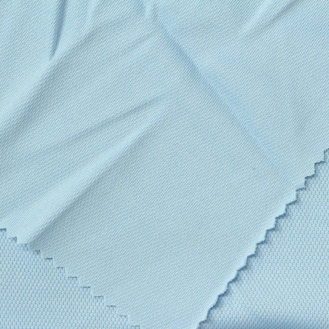 100% Polyester Birdseye Knit Fabric, 170 gsm, 180 cm — Blue