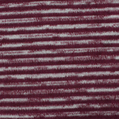Burgundy Horizontal-Stripe Jersey Knit, Poly-Viscose