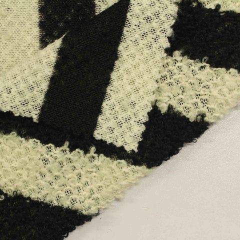 Black Vertical-Stripe French Terry, Polyester
