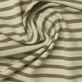 Cream Horizontal-Stripe Jersey Knit, Poly-Viscose — photo 2