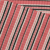 Pink Horizontal-Stripe Rib Knit, Viscose-Poly — photo 2