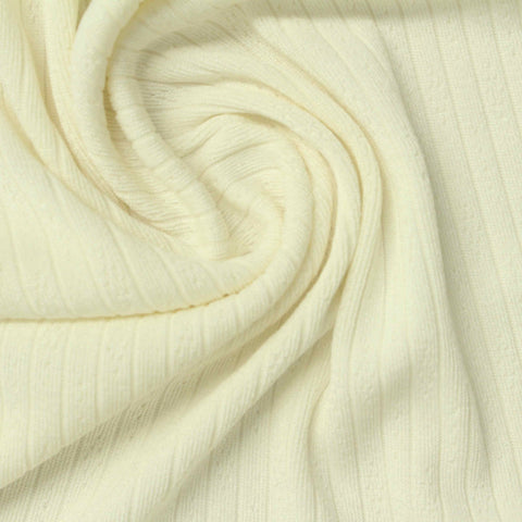 Beige Tone-on-Tone Pointelle Knit, Polyester