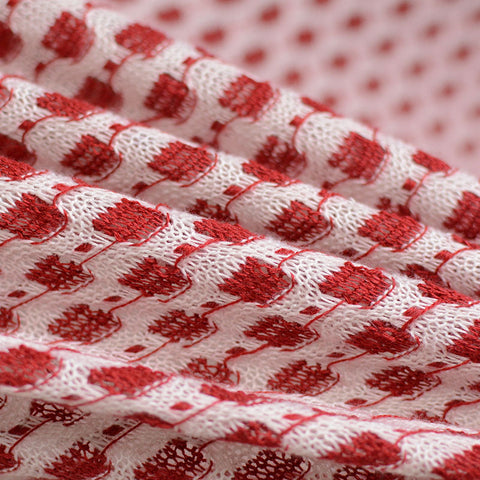 Jacquard 100% Polyester Chunky Knit Fabric, 209 gsm, 155 cm — Pink
