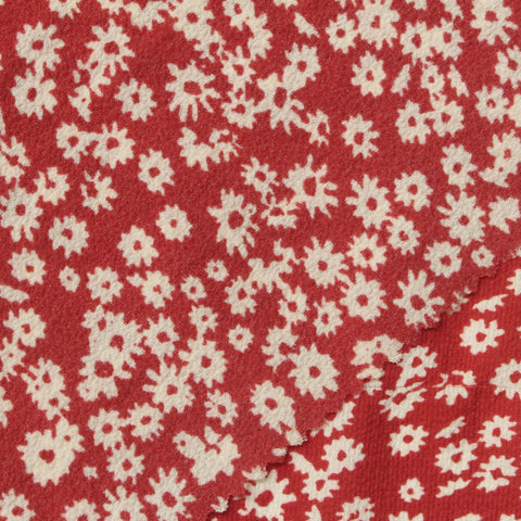 White Floral Chiffon, Polyester, 114 gsm