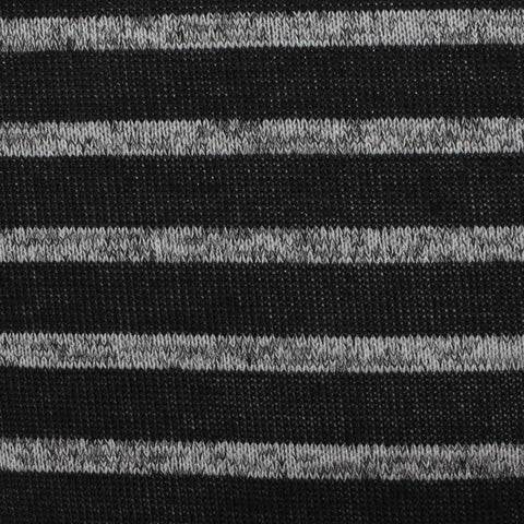 Black Horizontal-Stripe Knit, Polyester, 150 gsm, 160 cm