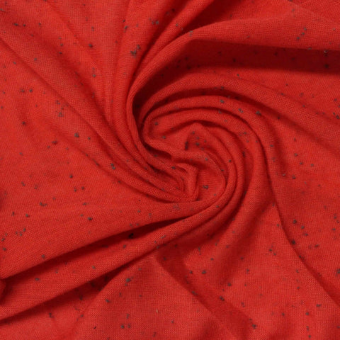 Red Marl Jersey Knit, Polyester, 120 gsm