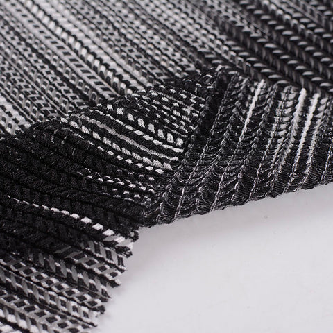 Black Chevron Mesh, Nylon-Spandex, 125 gsm