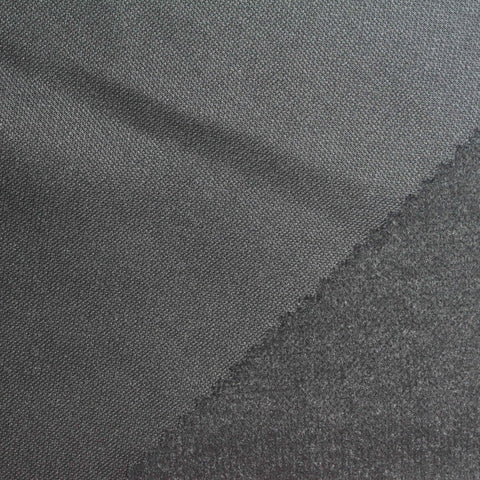 Dark Grey Marl Piqué Knit, Polyester, 227 gsm