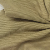 Cotton Polyester Stretch Rib Knit Fabric, 260 gsm, 110 cm — Khaki — photo 2