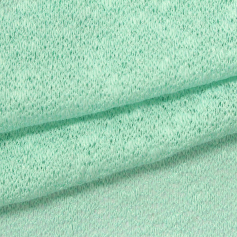Slub Polyester Stretch Chunky Knit Fabric, 154 gsm, 210 cm — Green