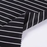 White Horizontal-Stripe Knit, Polyester — photo 2
