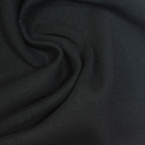 Cotton Polyester Scuba Knit Fabric, 350 gsm, 160 cm — Black