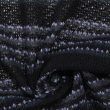 Black Horizontal-Stripe Chunky Knit, Polyester — photo 2