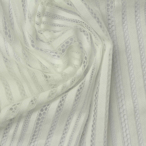 Beige Textured-Stripe Lace, Nylon