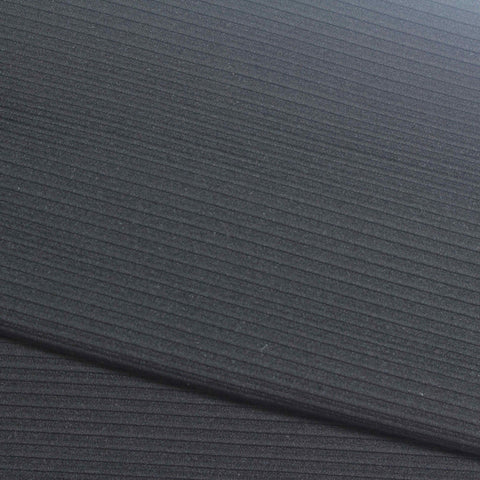 Black Textured Interlock Knit, Nylon-Spandex