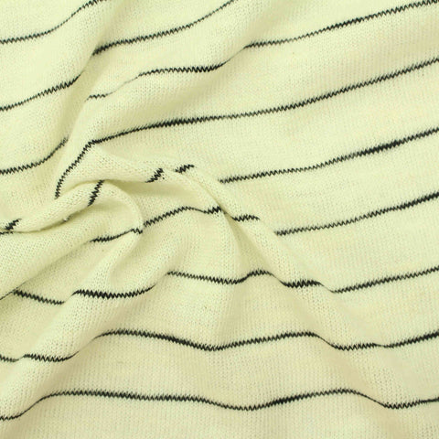 Black Horizontal-Stripe Knit, Polyester, 131 gsm
