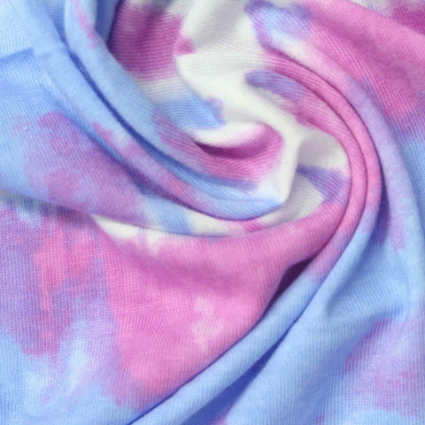 Pink Tie-Dye Jersey Knit, Cotton-Modal