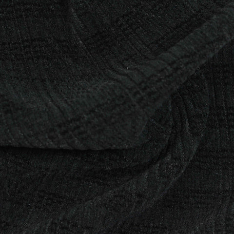 Black Tone-on-Tone Grid Jacquard, Polyester, 320 gsm
