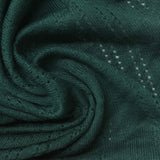 Dark Green Fine-Eyelet Rib Knit, Poly-Viscose — photo 2