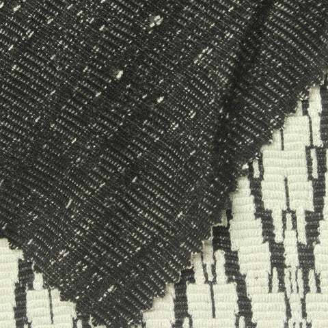 Jacquard Viscose Polyester Stretch Knit Fabric, 290 gsm, 150 cm — White