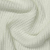 White Ribbed Rib Knit, Viscose-Poly — photo 2