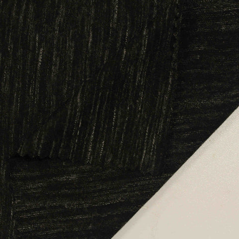 Black Marl Jersey Knit, Poly-Viscose, 115 gsm