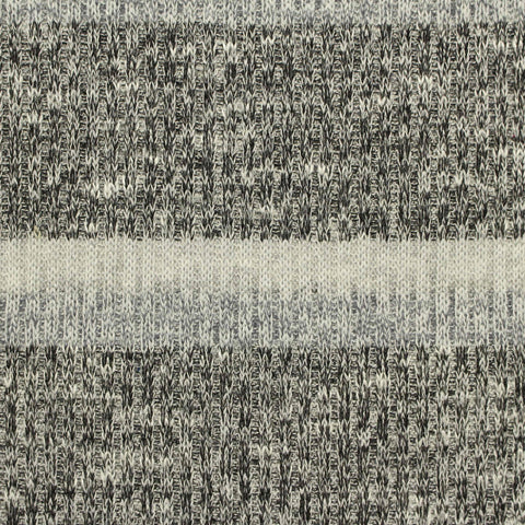 Grey Horizontal-Stripe Rib Knit, Poly-Viscose, 230 gsm