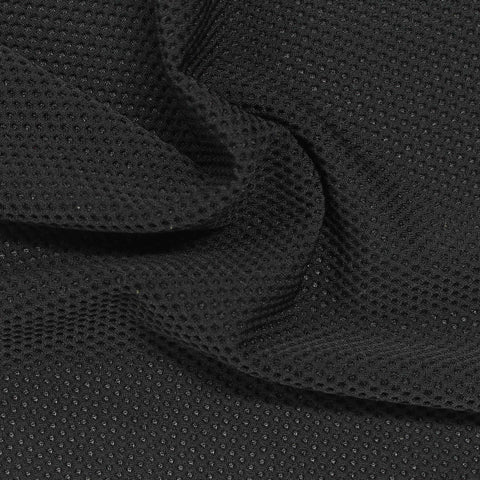 Dark Grey Dot Warp Knit, Nylon-Spandex