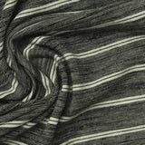 White Horizontal-Stripe Jersey Knit, Poly-Viscose — photo 2