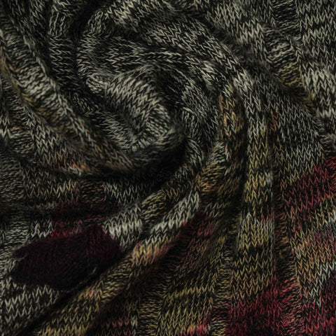 Red Abstract Rib Knit, Polyester, 200 gsm