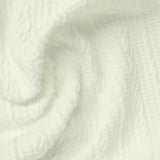 Cream Textured-Stripe Interlock Knit, Polyester — photo 2