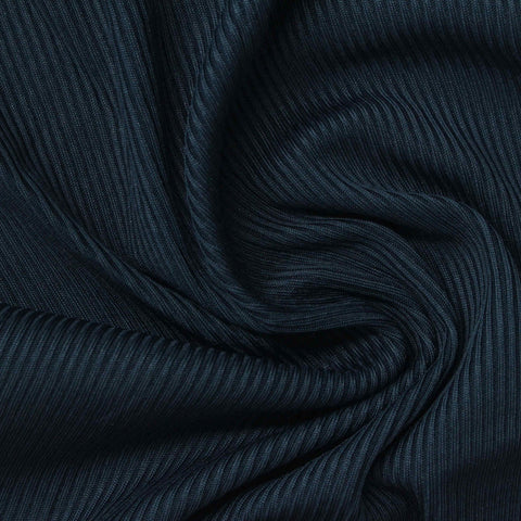 Polyester Stretch Rib Knit Fabric, 355 gsm, 127 cm — Navy
