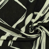 Black Brushstroke Jersey Knit, Polyester — photo 2