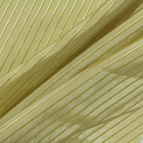 Pale Yellow Stripe Jacquard, Poly-Cotton