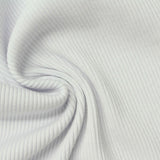 Polyester Viscose Stretch Rib Knit Fabric, 460 gsm, 140 cm — White — photo 2