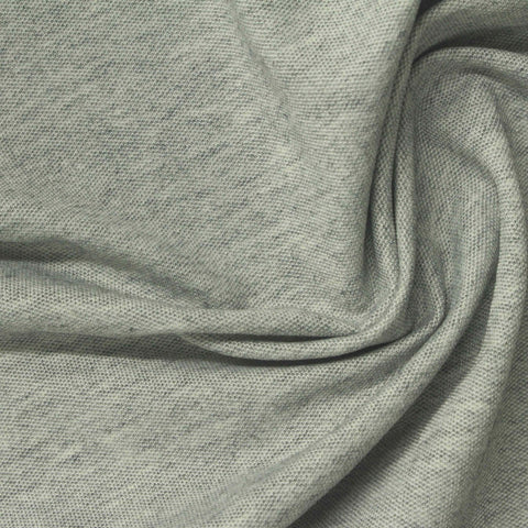 Heather Grey Marl Piqué Knit, Poly-Cotton