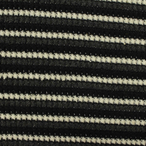 Black Stripes Chunky Knit, Polyester, 340 gsm