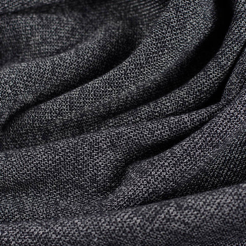 Dark Grey Marl Rib Knit, Cotton-Poly, 210 gsm, 155 cm