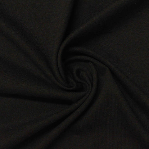 Polyester Cotton Jersey Knit Fabric, 140 gsm — Black, ref EF-236356