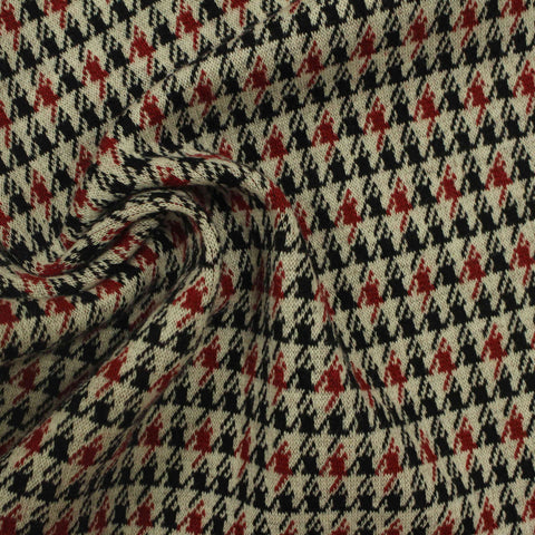 Black Houndstooth Jacquard, Cotton