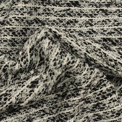 Black Marl French Terry, Polyester, 290 gsm