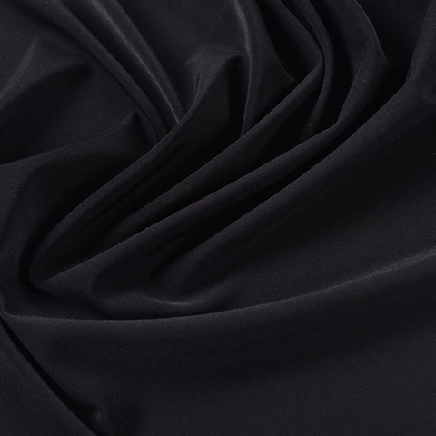 Polyester Stretch Warp Knit Fabric, 120 gsm, 160 cm — Black
