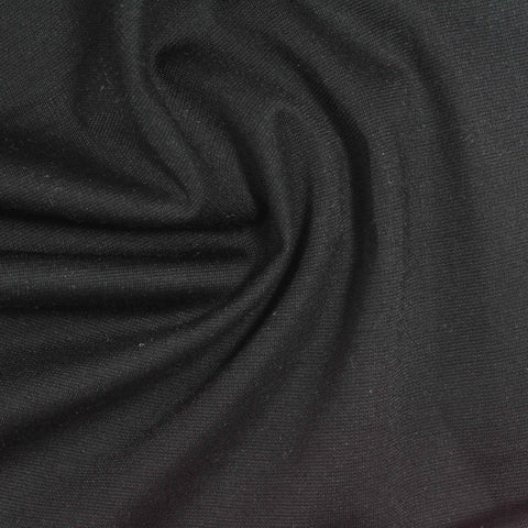 Ponte Knit Fabric, 185 gsm, 150 cm — Black