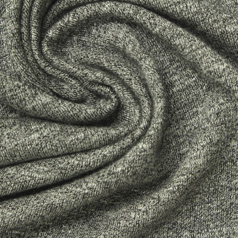 Grey Marl French Terry, Poly-Viscose, 215 gsm